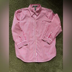 Ralph Lauren Pink and White Striped Blouse